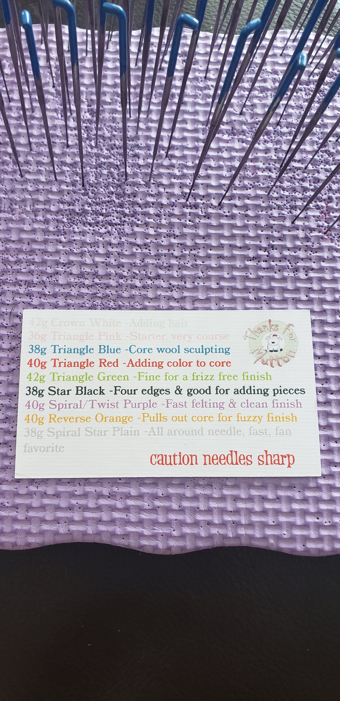 45 needle felting needles, 9 sizes, spiral,4 different sized triangle, star, crown, spiral star combo, reverse, bulk felting needles
