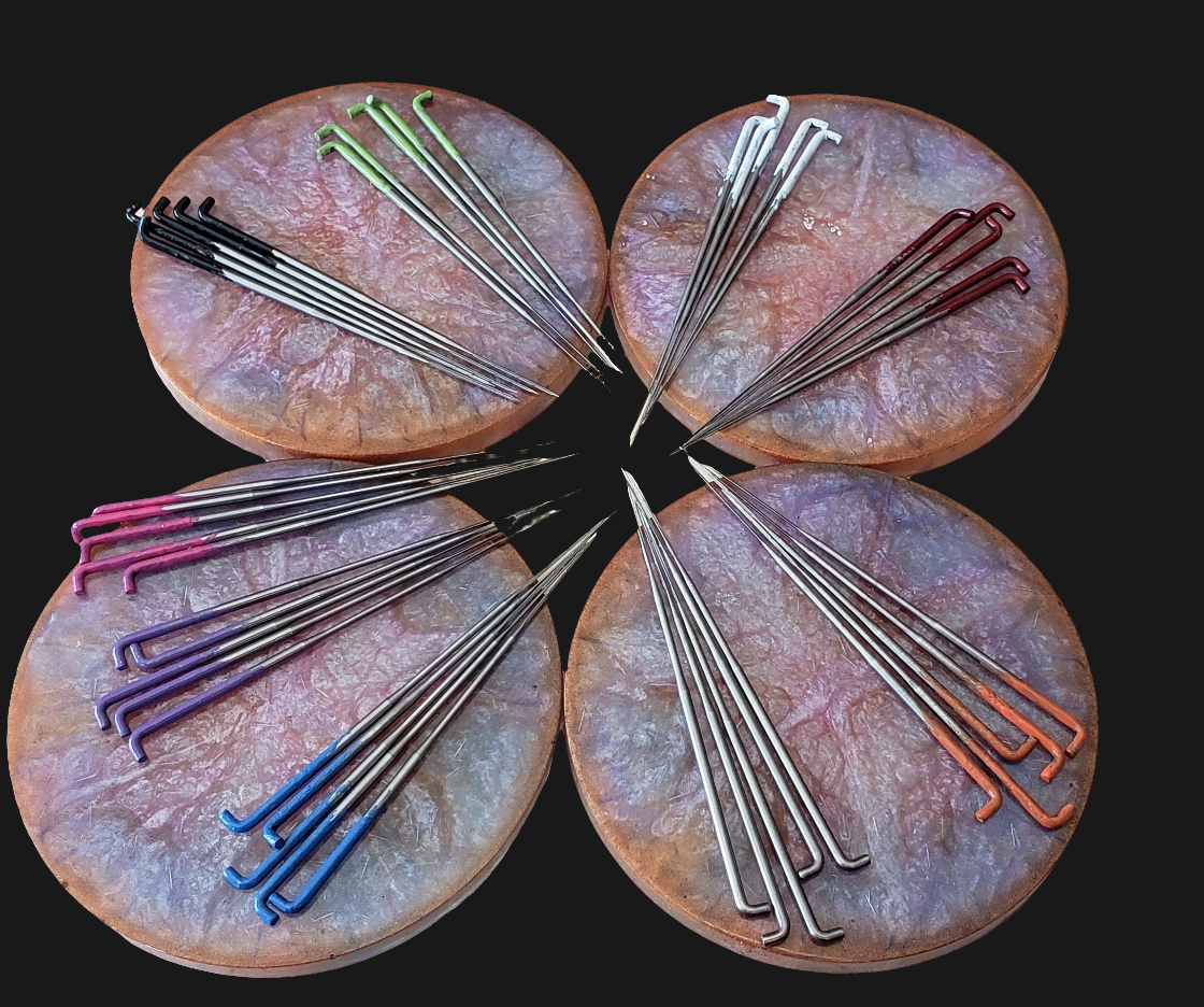 45 needle felting needles, 9 sizes, spiral,4 different sized triangle, star, crown, spiral star combo, reverse, bulk felting needles
