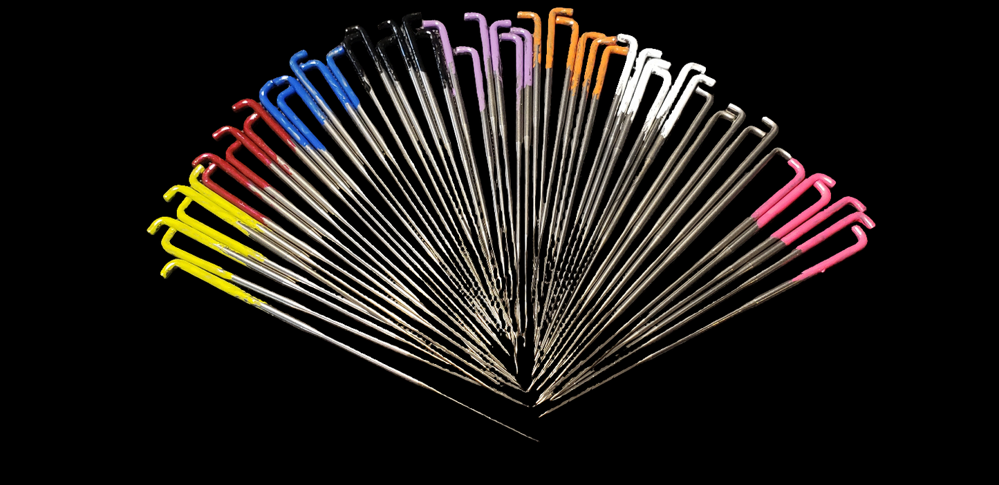 45 needle felting needles, 9 sizes, spiral,4 different sized triangle, star, crown, spiral star combo, reverse, bulk felting needles