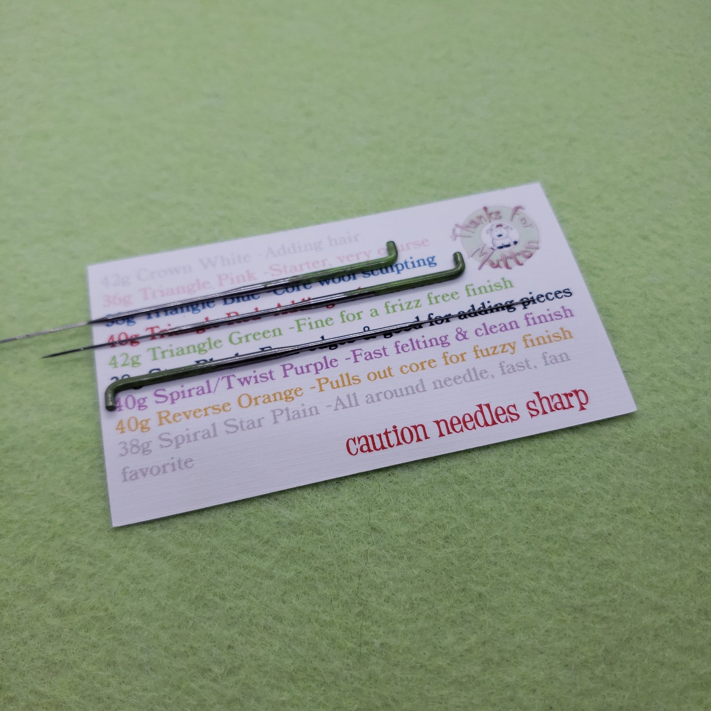 10 42g triangle needle felting needles, finishing needle, fine needle, includes needle case, used to finish frizz free