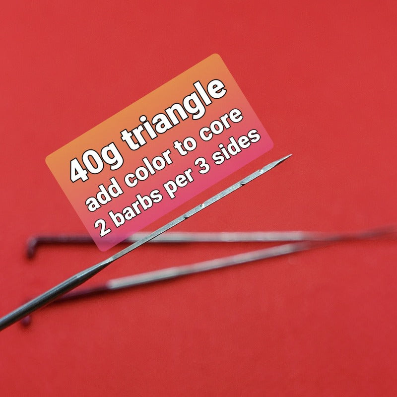 10 40g triangle needle felting needles, fine needle, includes needle case, used to add color to core sculpture