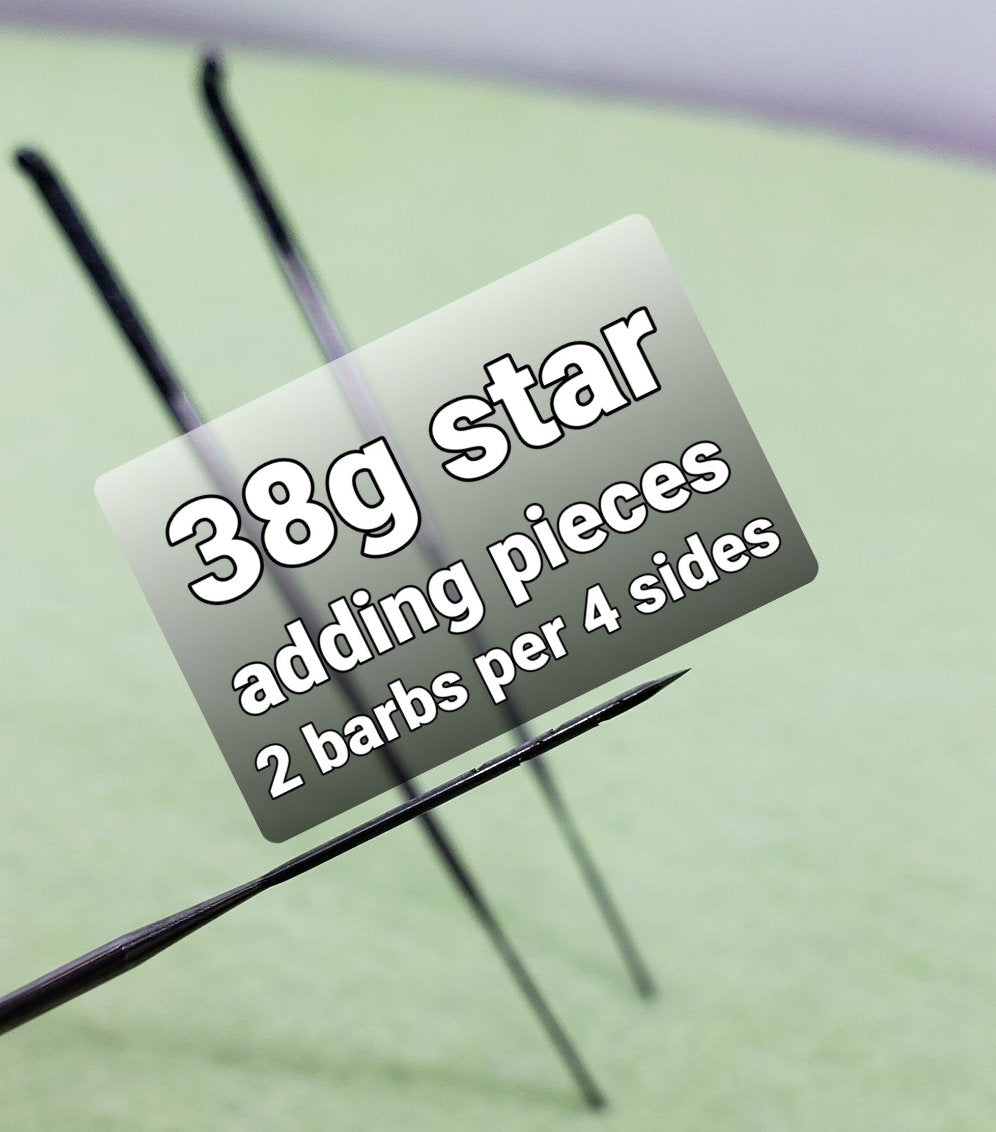 12 Needle felting needles,You pick the size Triangle 36g 38g 40g 42g, Star 38g, Spiral 40g, Crown 42g, 38g star/spiral combo