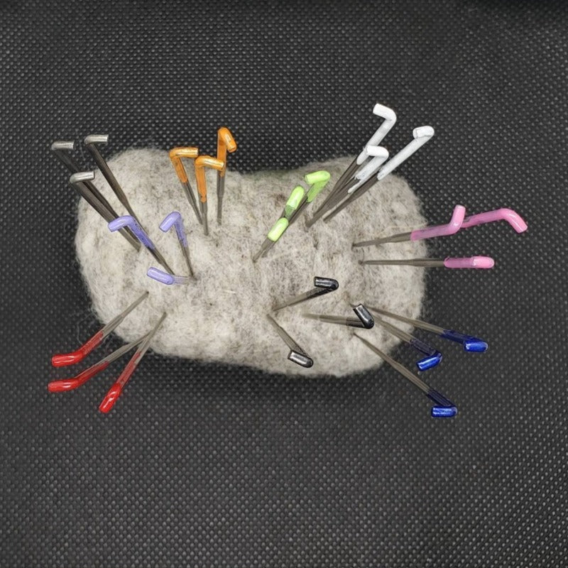 Bulk set 27 needle felting needles.All kinds. Includes holder & finger protectors. Reverse, Star Spiral combo, triangle, star, spiral anf crown.