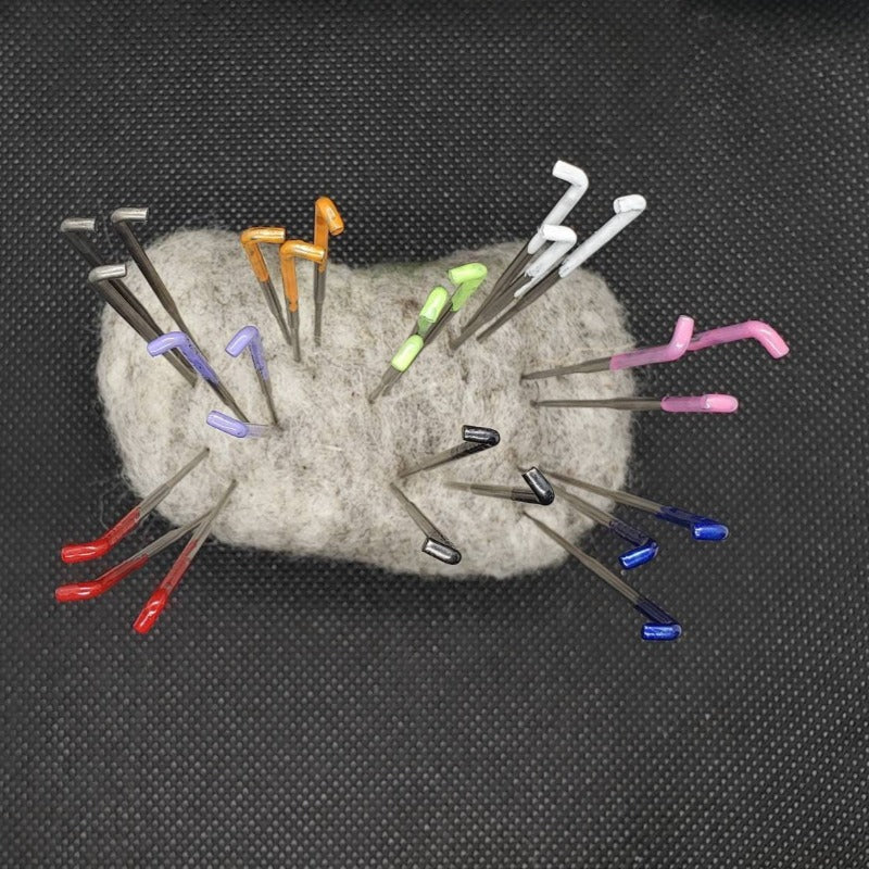 Needle felting needles bulk set 18 needles. All kinds. Includes holder, finger protectors. Reverse, Spiral star combo, crown, triangle, star