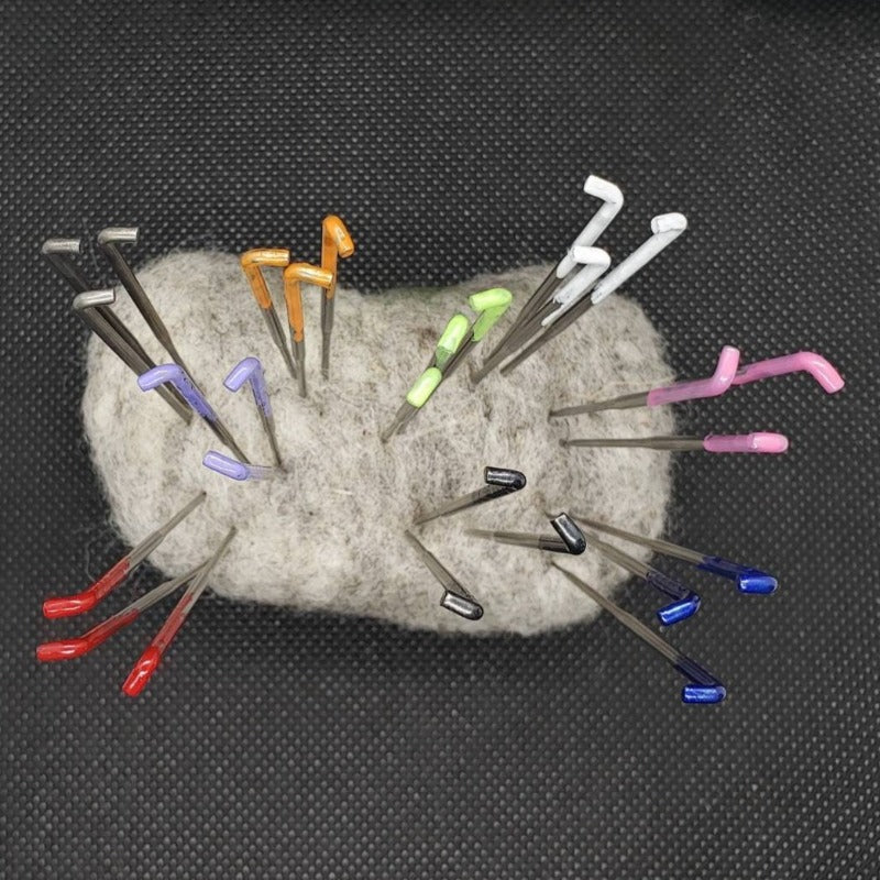 Bulk mixed 36 needle felting needle tool kit, holder & finger protectors, felting gift, Reverse Star Spiral triangle.