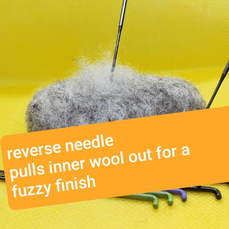 Needle felting needles 12 pack with Reverse. 2 of each 38g 40g 42g Triangle, 40g spiral (twist), 38g Star, and 40g reverse, case included