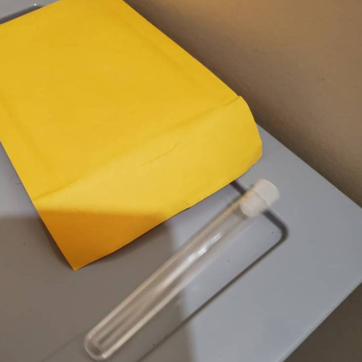 6 Plastic Test tubes needle holder with tight fitting cap. These work perfect for storing, transporting and safe disposal.