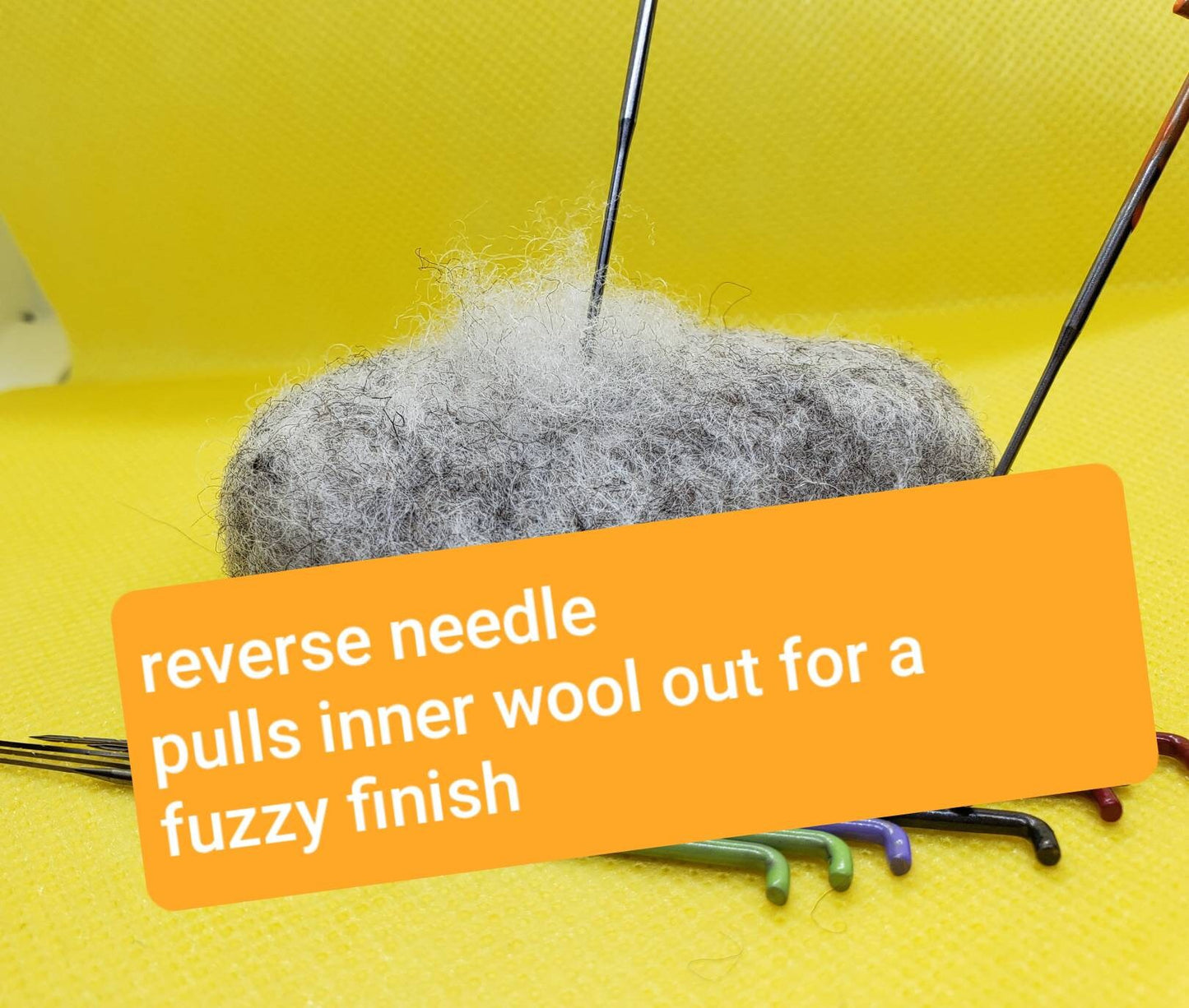Starter needle felting kit, 27 felting needles, 3 pen holder, leather finger covers, id card, needle mix, wool crafts