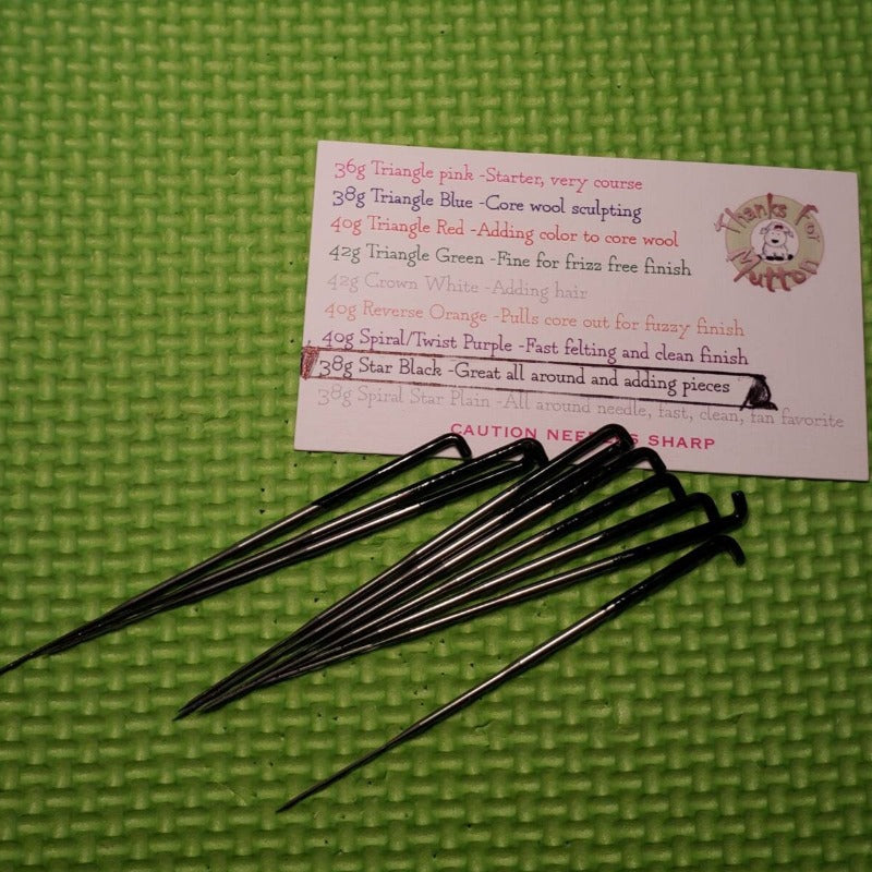 10 Star needle felting needles, includes needle case, star needle used to join pieces together, star 4 edge needle,