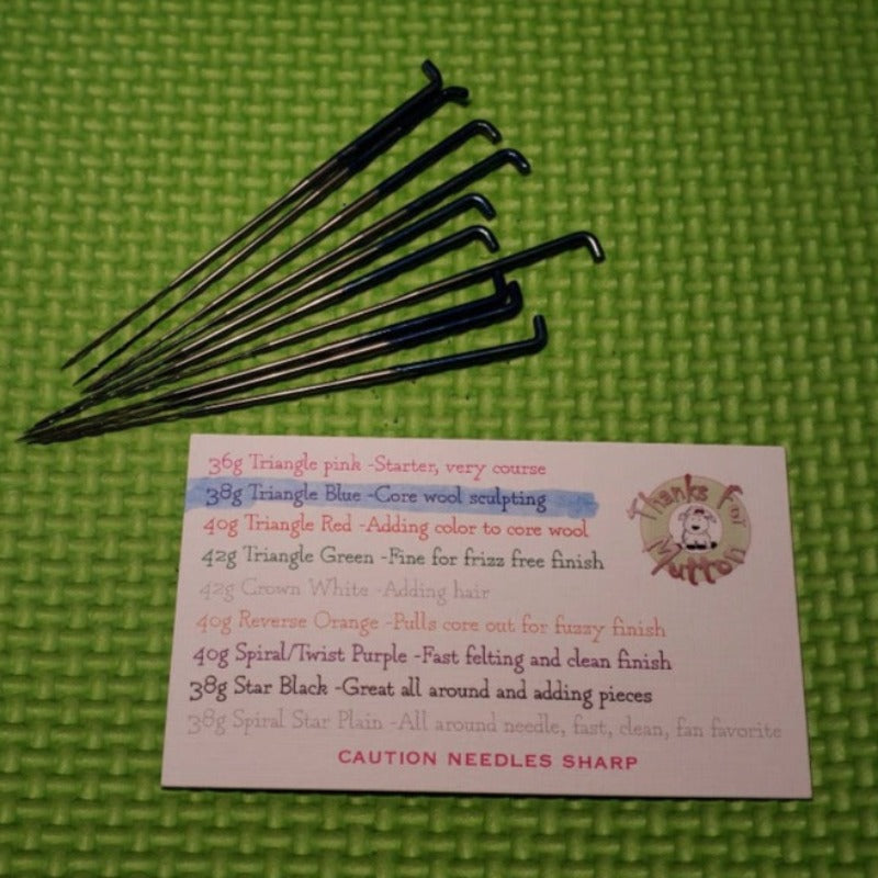 10 38g triangle needle felting needles, course project starter needle, 3 edges 3 barbs each