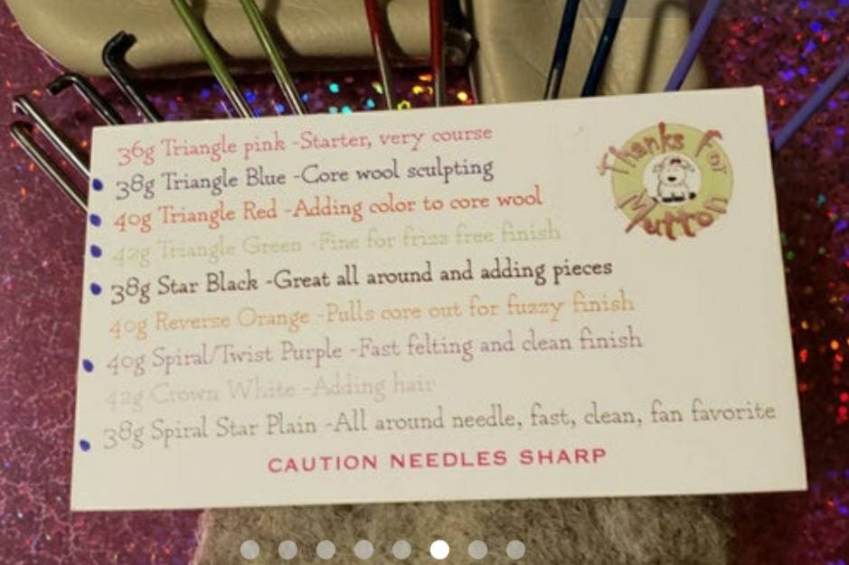Needle felting needles 12 pack of most used needles.2 of 38g 40g 42g Triangle, 40g spiral, 38g Star, & 38g Star/Spiral combo Canada seller