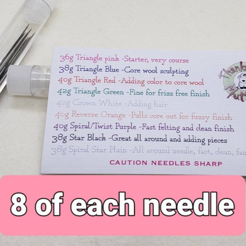 Needle felting kit, high quality 72 needles , big wool sheet, 3 needle felting holders, leather finger covers, felting gift