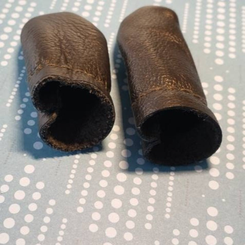 Leather finger covers. No more poked digits. Random colour. Price drops with multiples. Finger protection! Ships from Canada