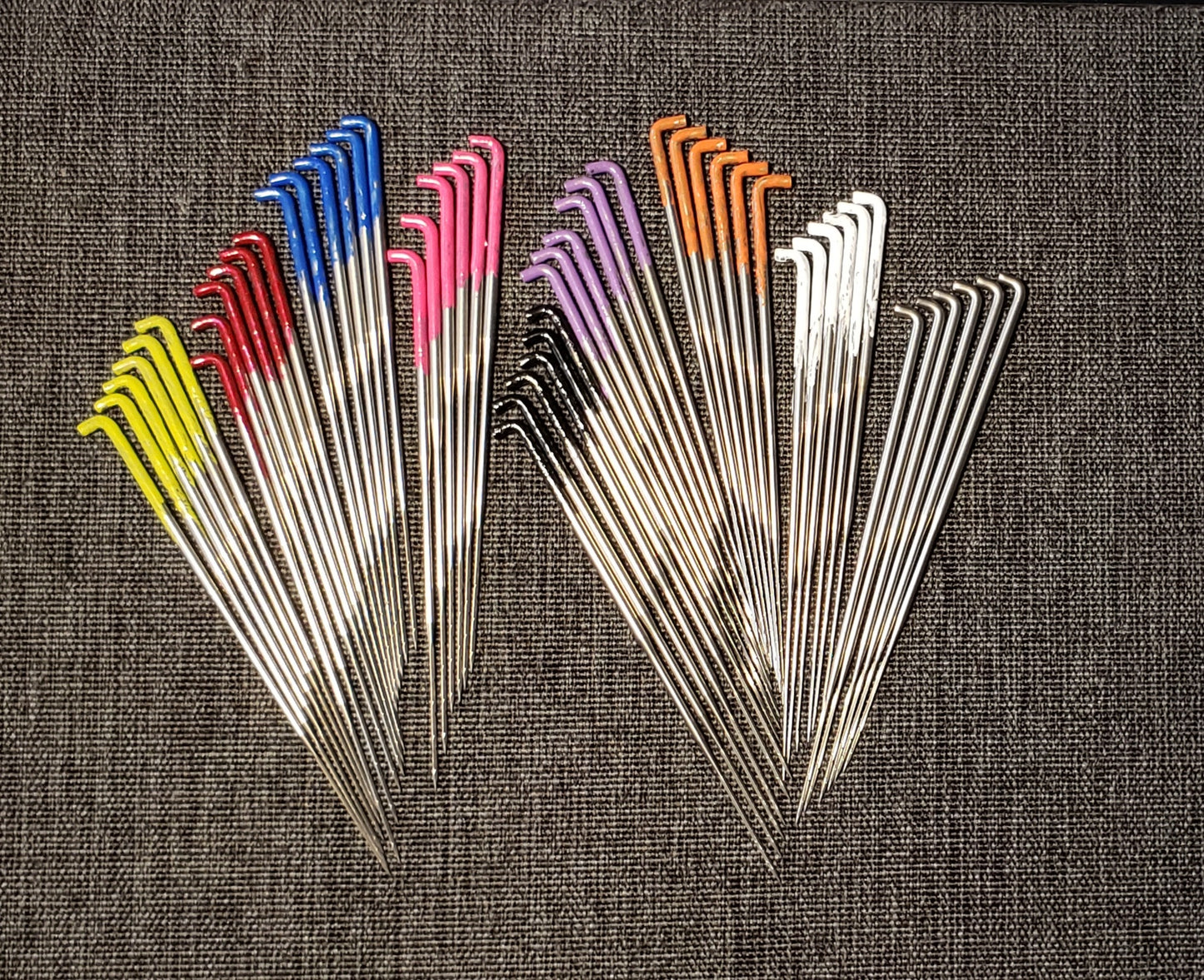 54 needle felting needles, 9 sizes, spiral,4 different sized triangle, star, crown, spiral star combo, reverse, bulk felting needles